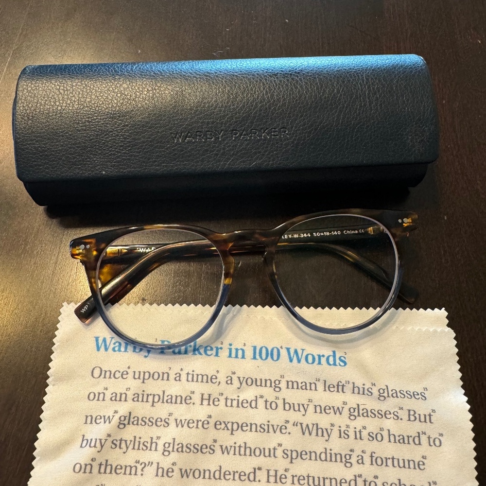 Warby Parker Copley Eyeglasses- Hudson Blue Fade- WITH CASE AND DUST CLOTH